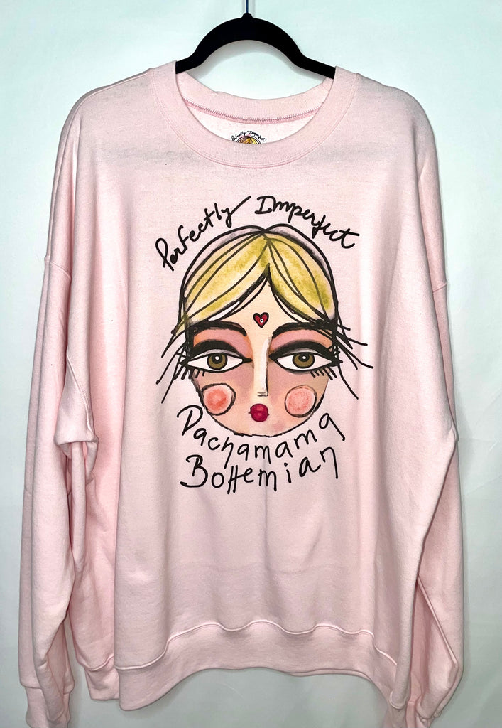 Perfectly Imperfect Face Pink Love Sweatshirt
