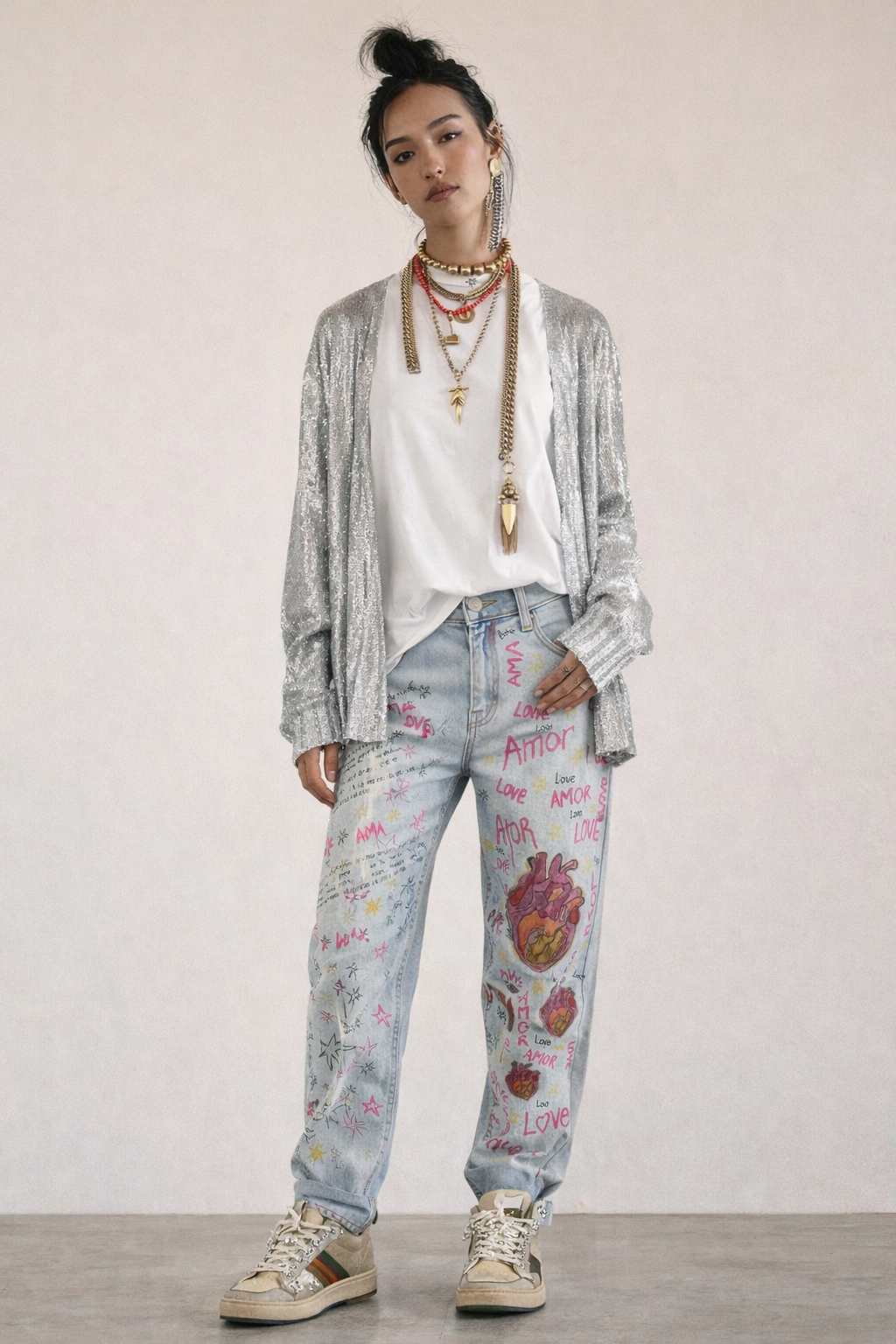 Anatomical Heart Denim Pant | Pachamama Bohemian