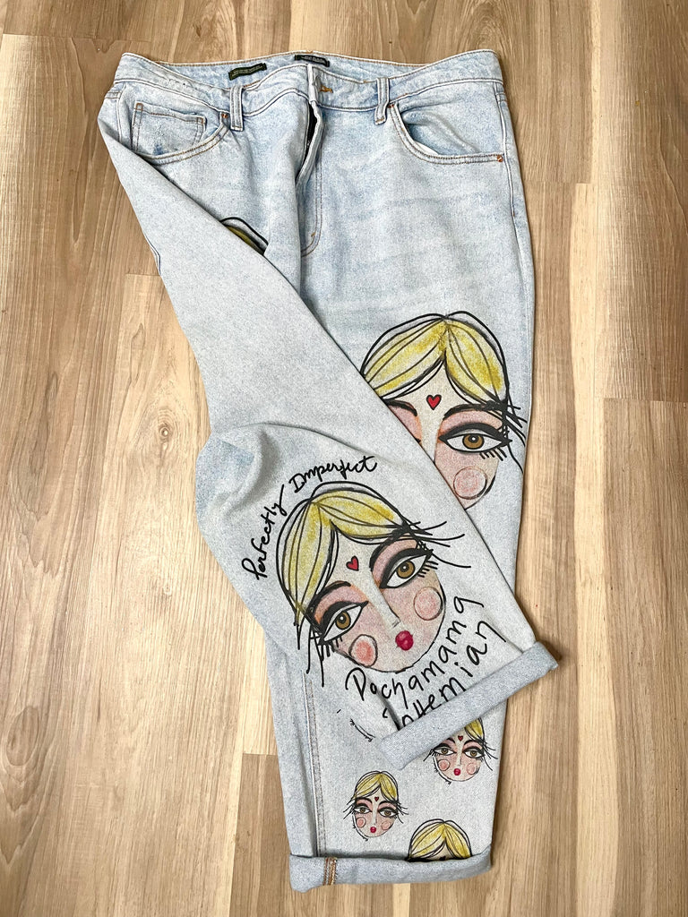 Perfectly imperfect Face Fear Denim Pant