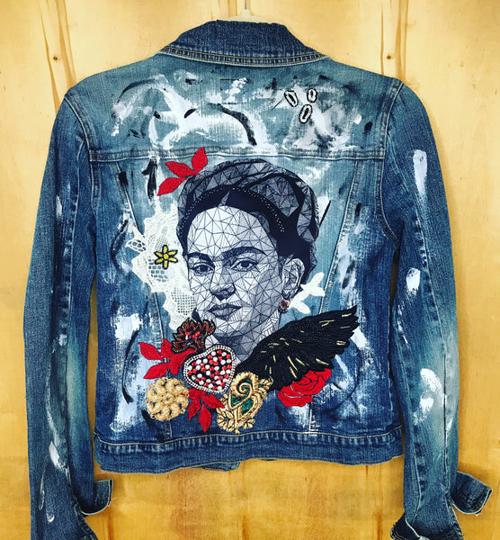 New Frida bespoke hand painted jacket | Pachamama Bohemian