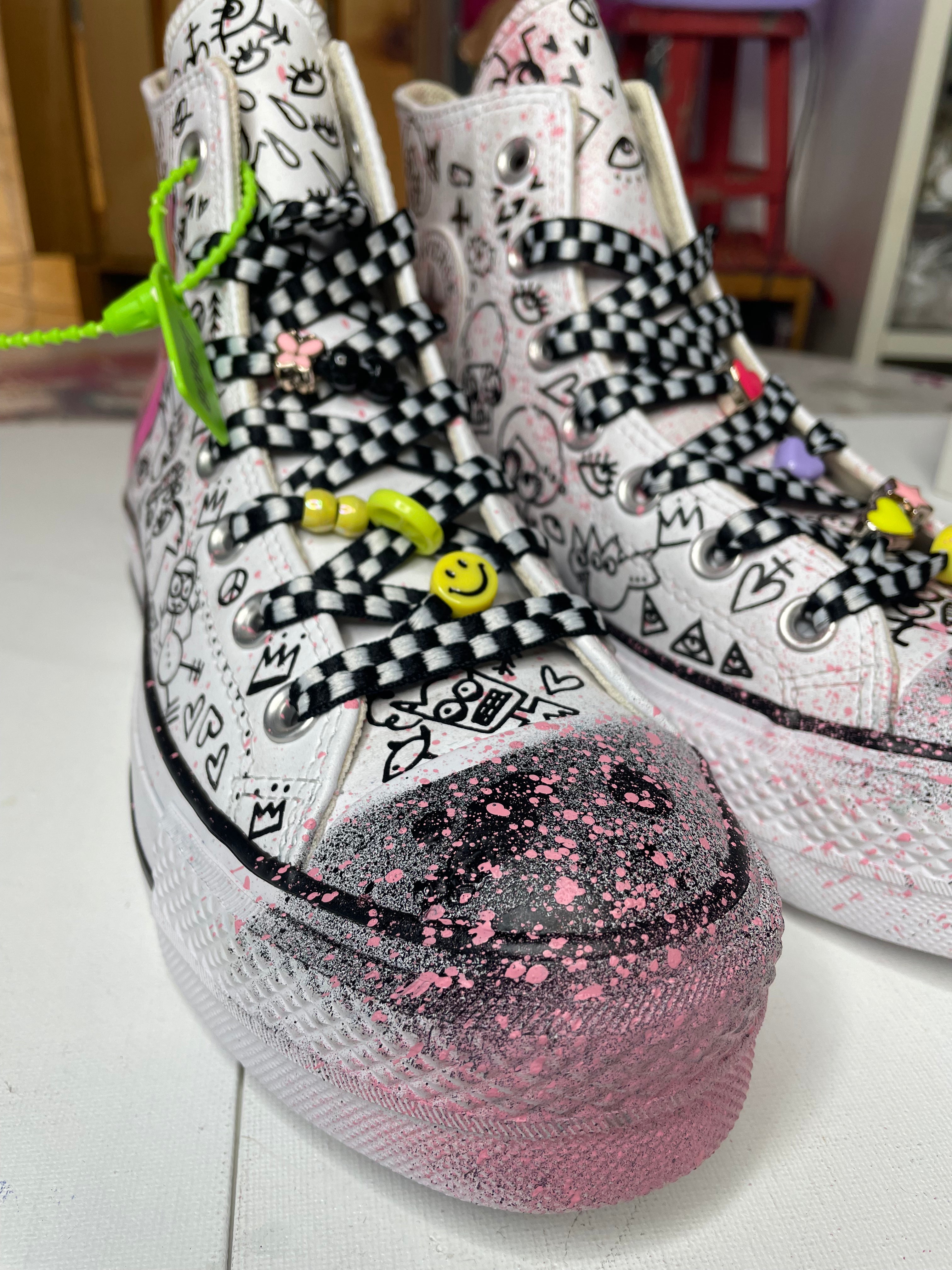 Painted Shoes Converse Designs With Sharpie Anatomical Doodles Converse  Hight Top Leather Sneakers Pachamama, image size:3024x4032