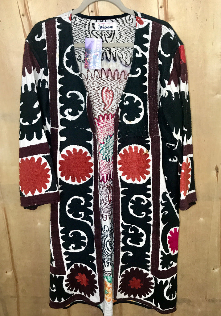 Vintage Floral Gypsy Coat/Long Jacket/ Kimono