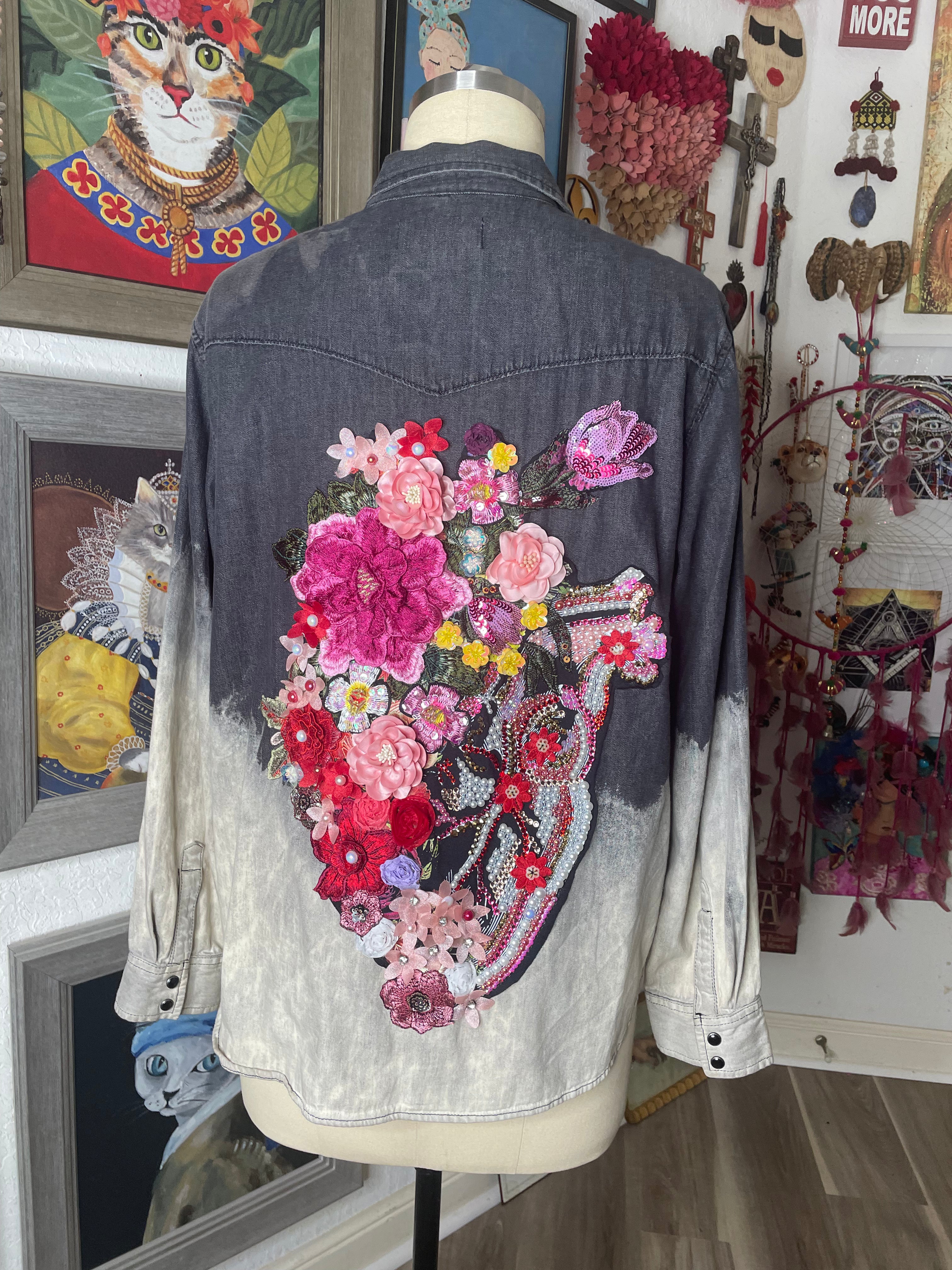 Anatomical Heart Bloom shirt/ Jacket | Pachamama Bohemian