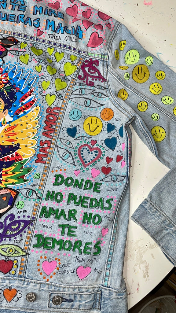 Hand painted Frida Magia oversized Jacket
