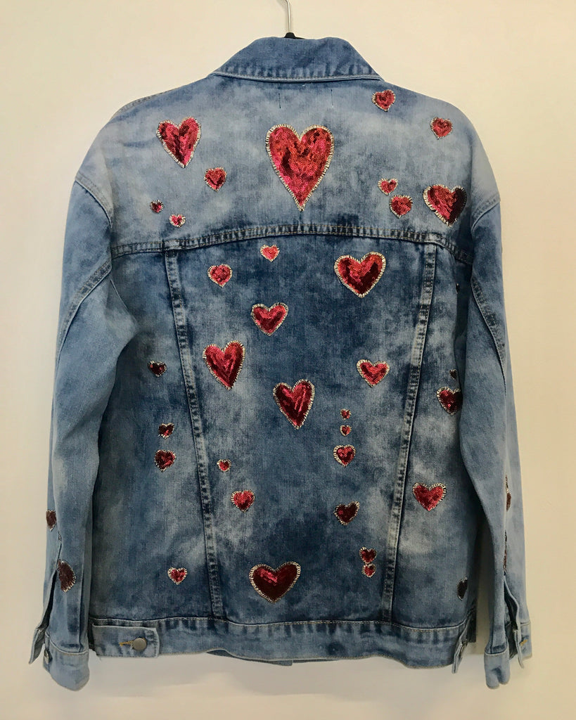 NEW Sacred Hearts Denim Jacket. OVERSIZED FIT